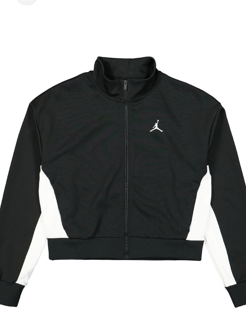 Jordan Women's Core Knit Crop Track Jacket NWOT Black White - Size L